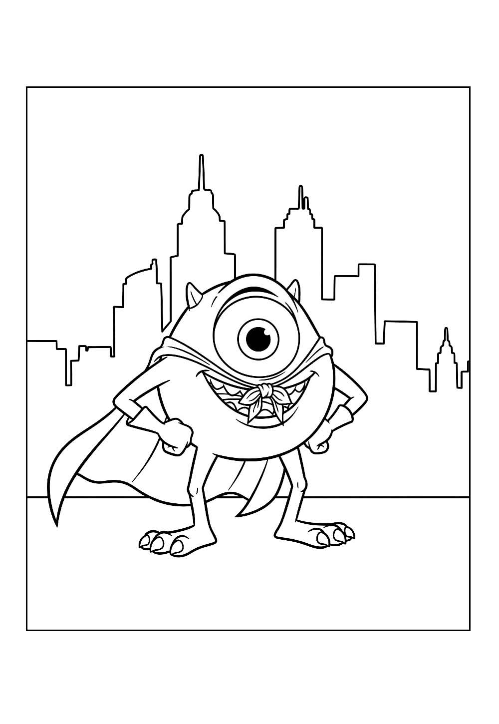 Desenho de Mike Wazowski para colorir