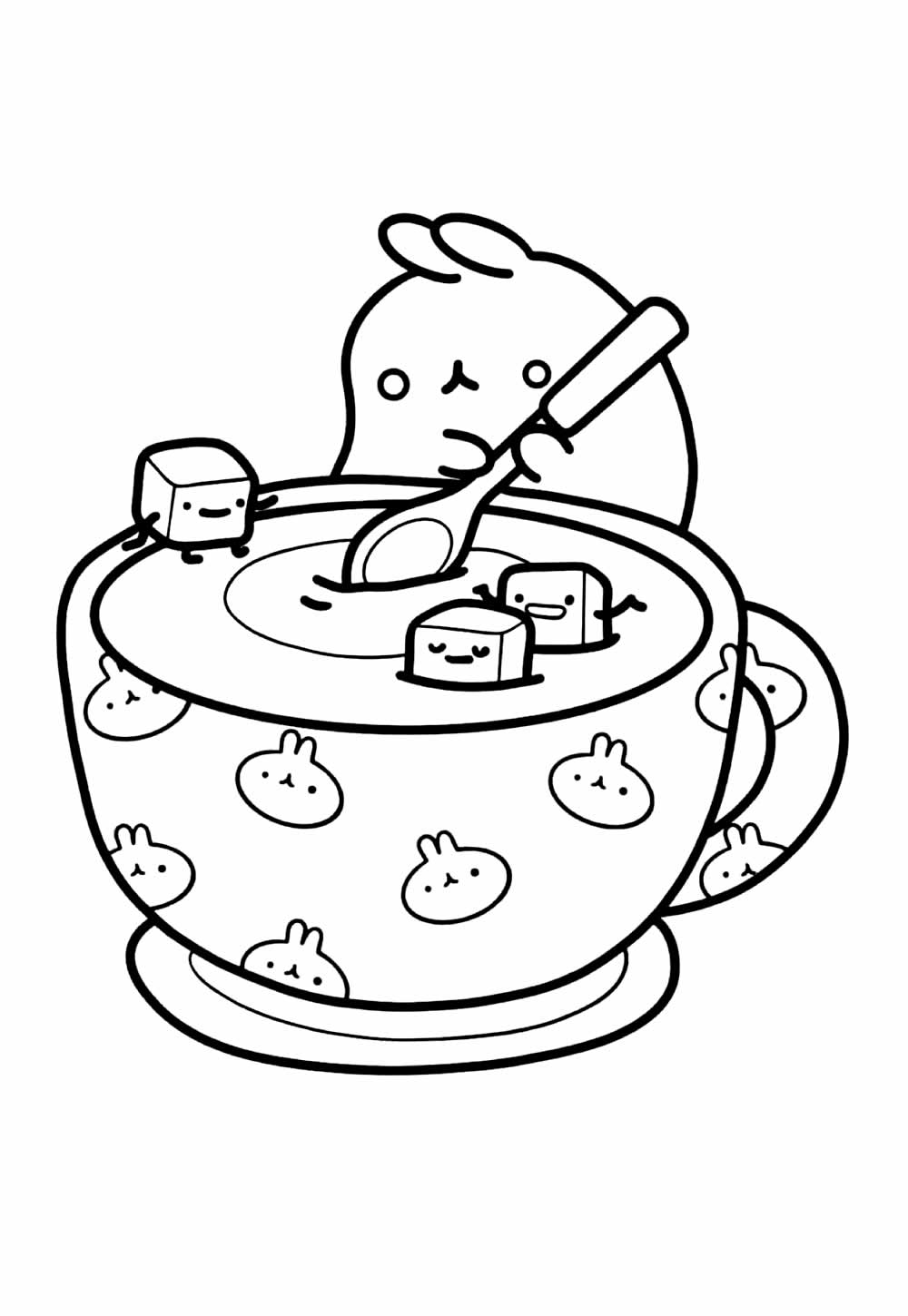 Desenho de Molang para colorir