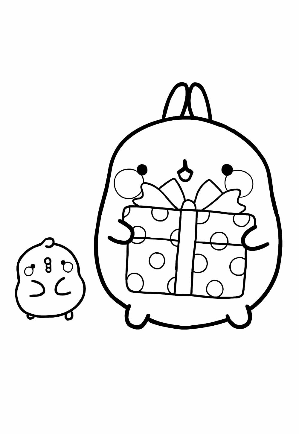 Desenho de Molang para pintar