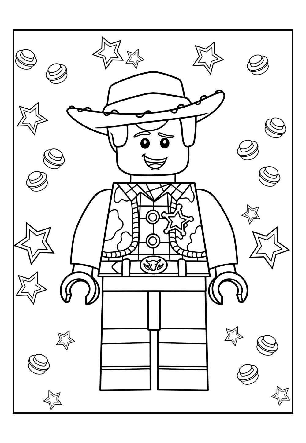 Desenho do Woody para colorir - Lego