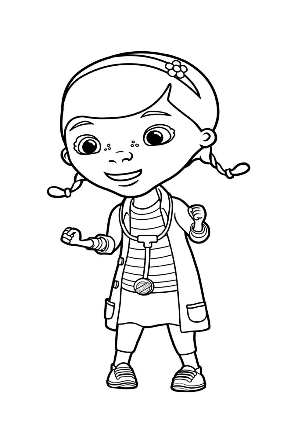 Desenho da Doutora Brinquedos para pintar