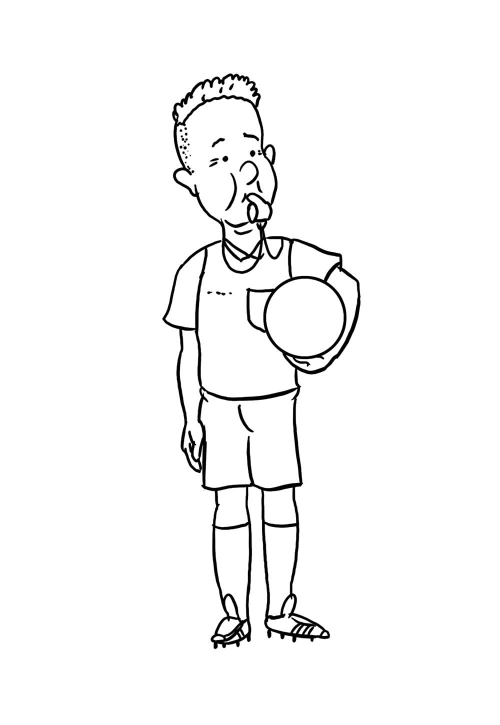 Desenho de Árbitro de Futebol para colorir