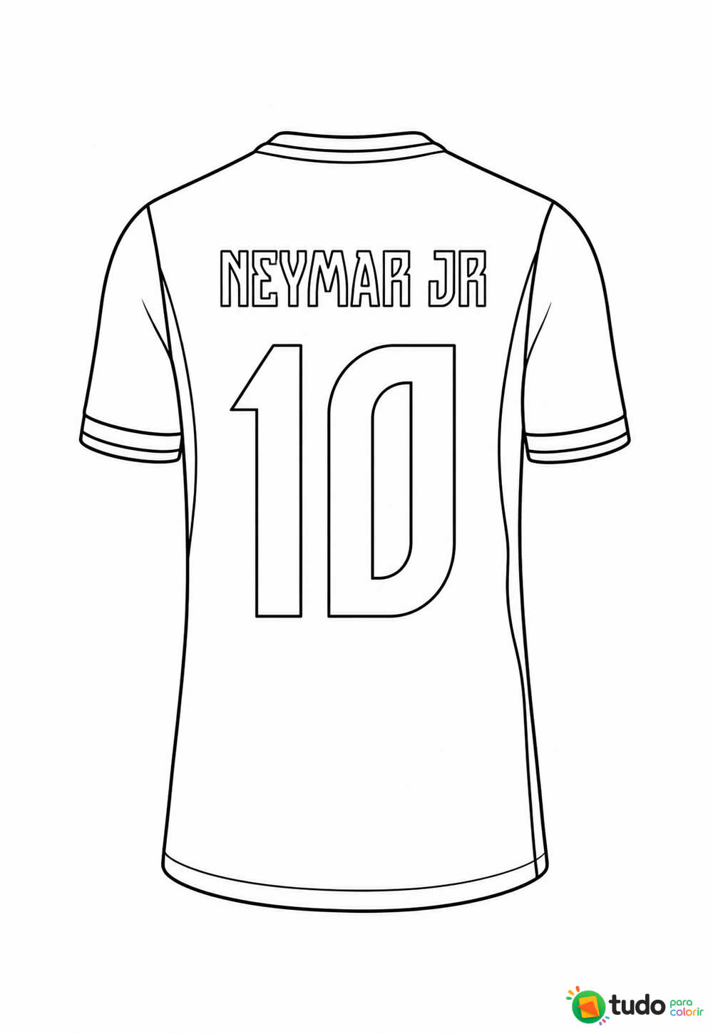 Desenho da Camisa do Neymar para colorir