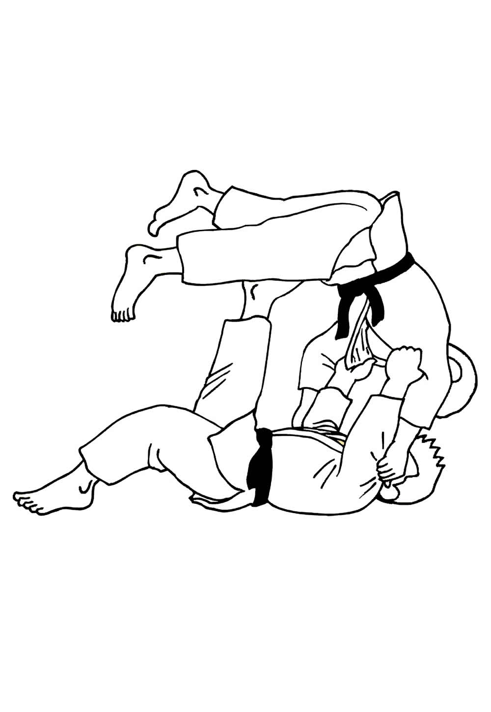 Desenho de Jiu-jitsu para pintar