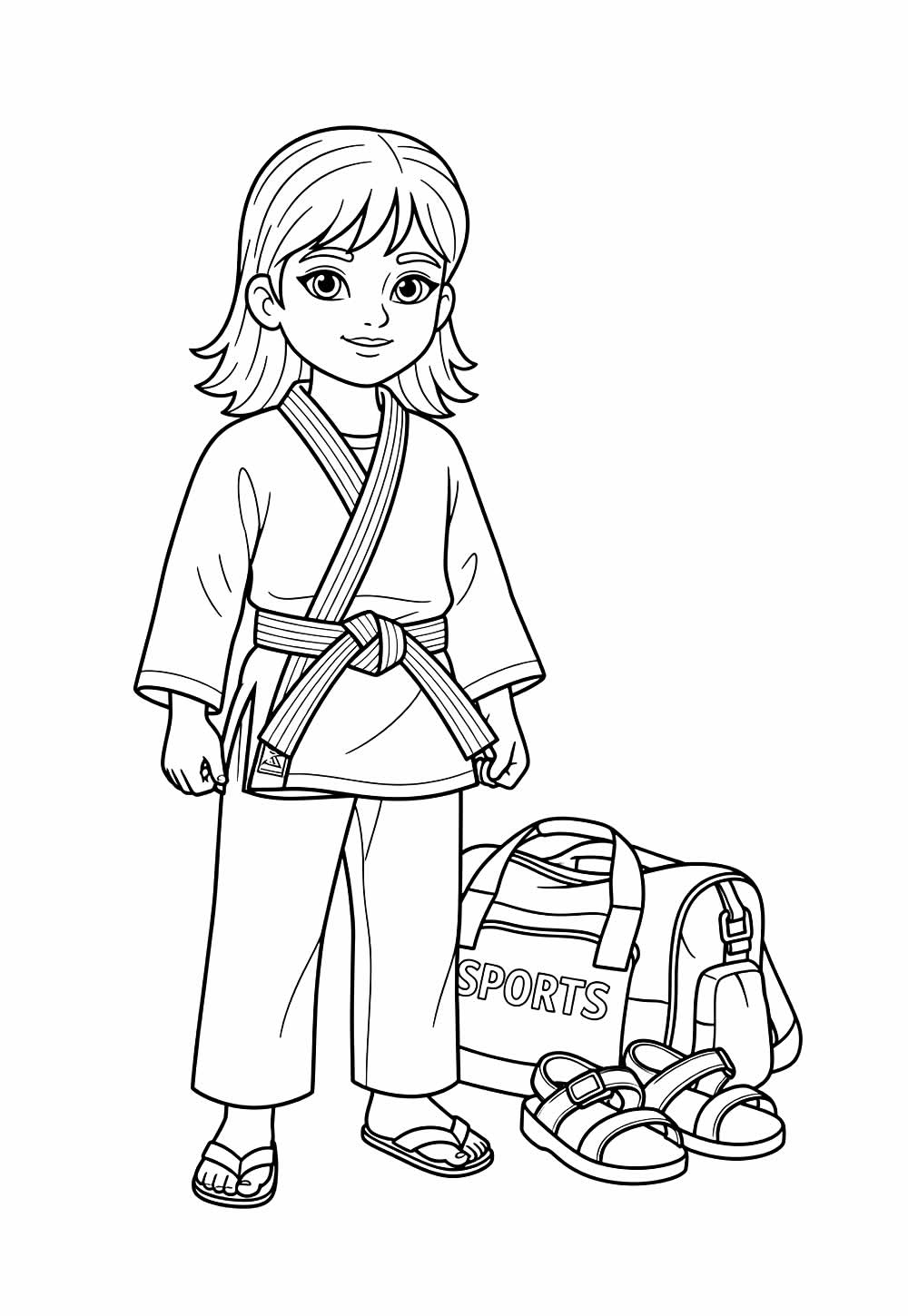 Desenho de Judô para colorir