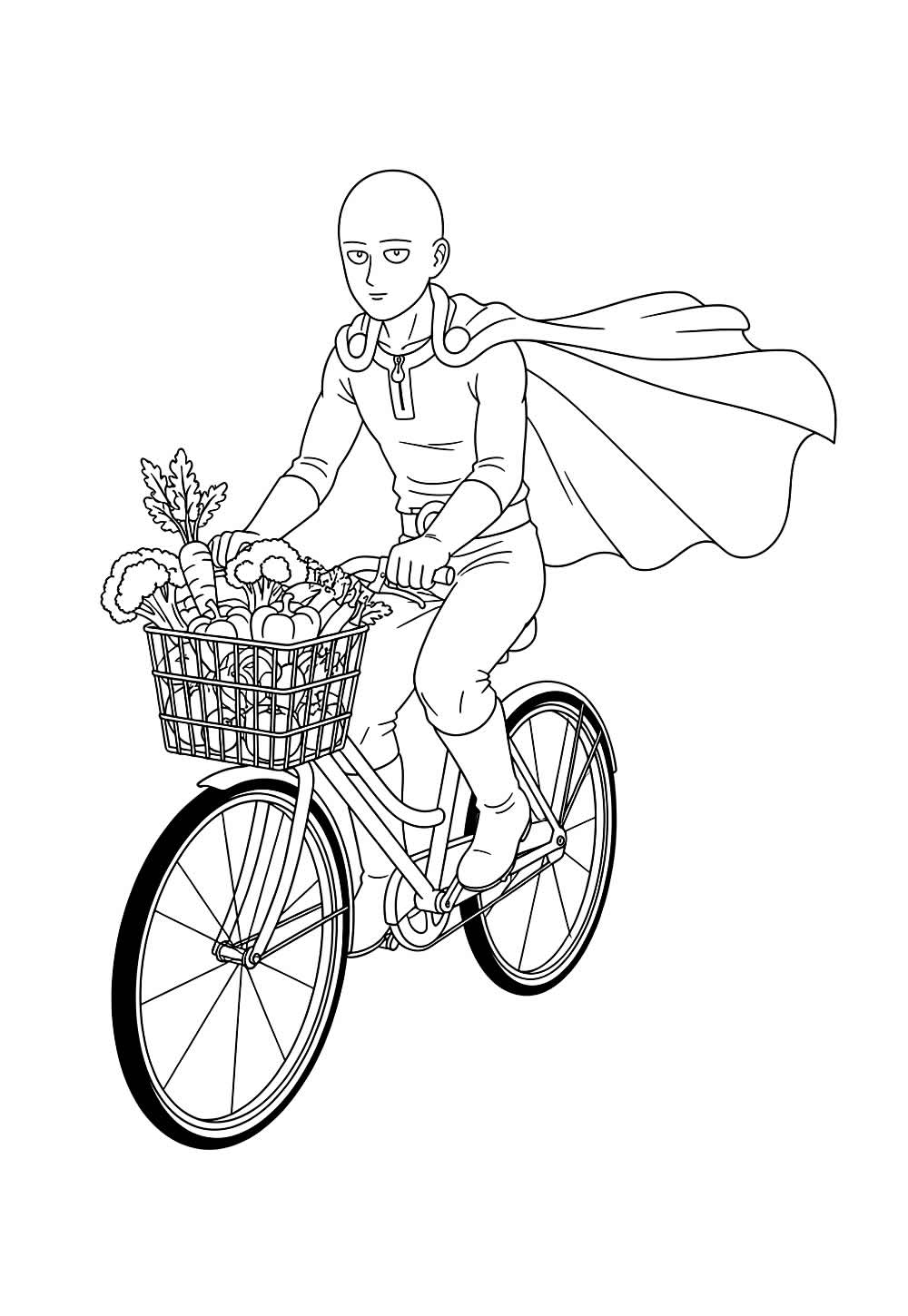 Desenho de Saitama para pintar