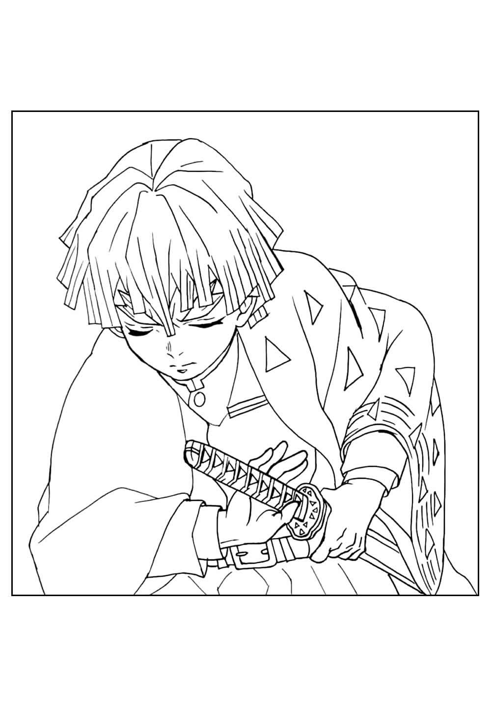 Desenho do Tanjiro para colorir