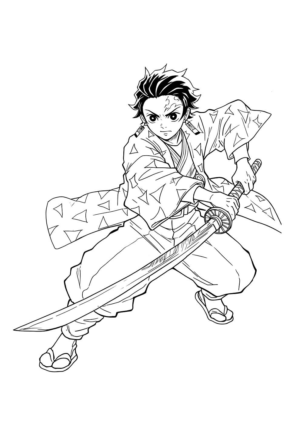 Desenho do Tanjiro para pintar