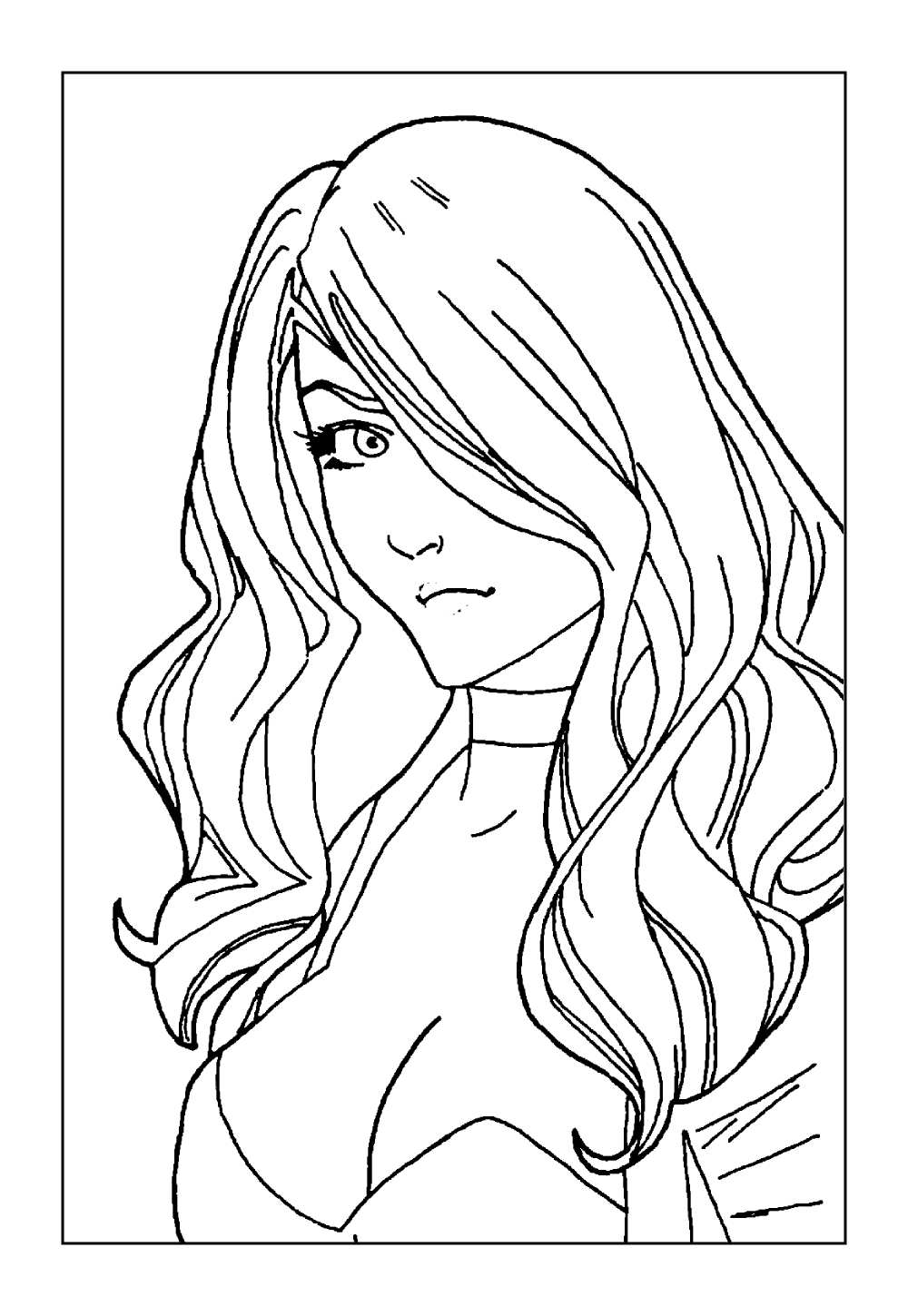 Desenho da Canário Negro para colorir