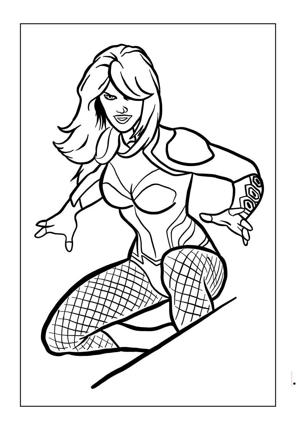 Desenho da Canário Negro para pintar