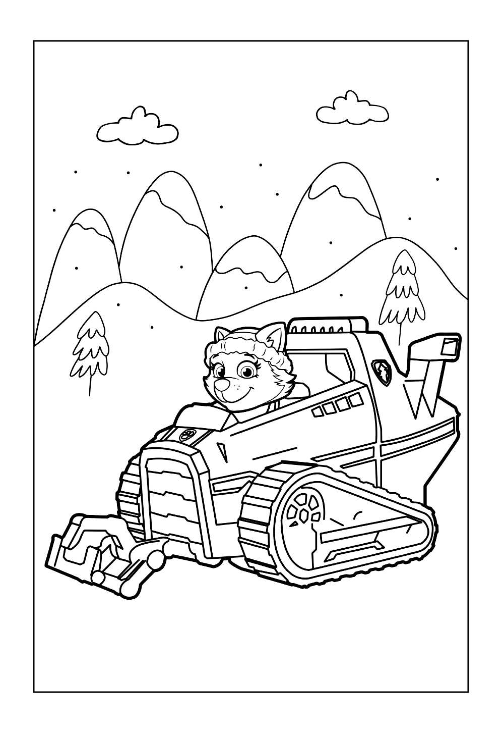 Desenho da Everest da Patrulha Canina para colorir