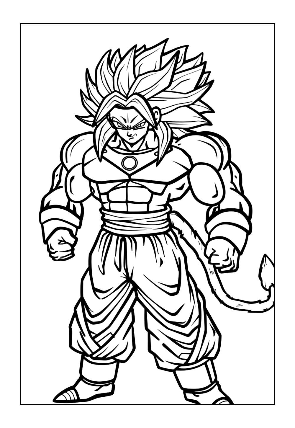 Broly para colorir - Dragon Ball Z