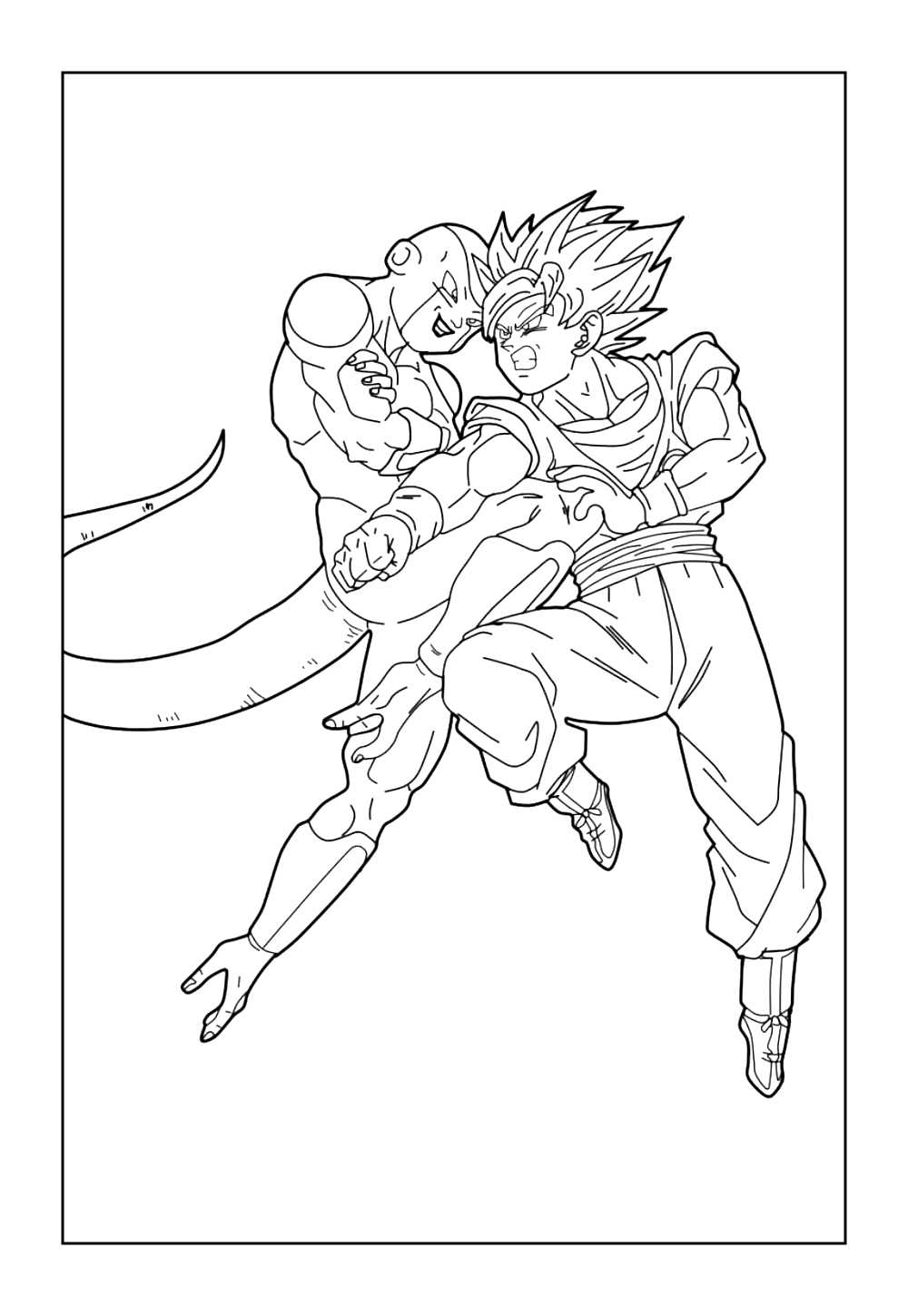 Desenho de Frieza para colorir e pintar - Goku