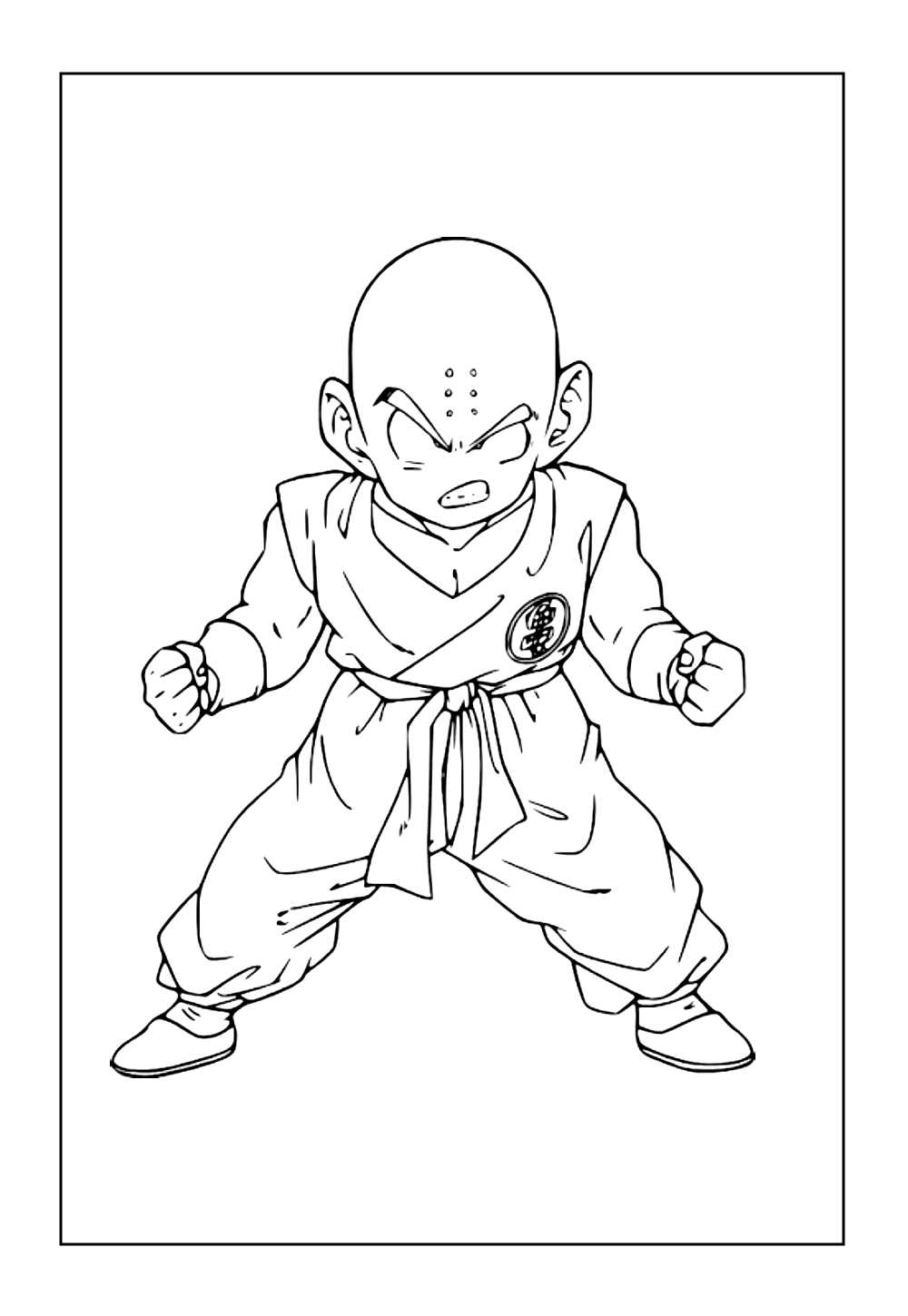 Desenho de Kuririn - Dragon Ball Z