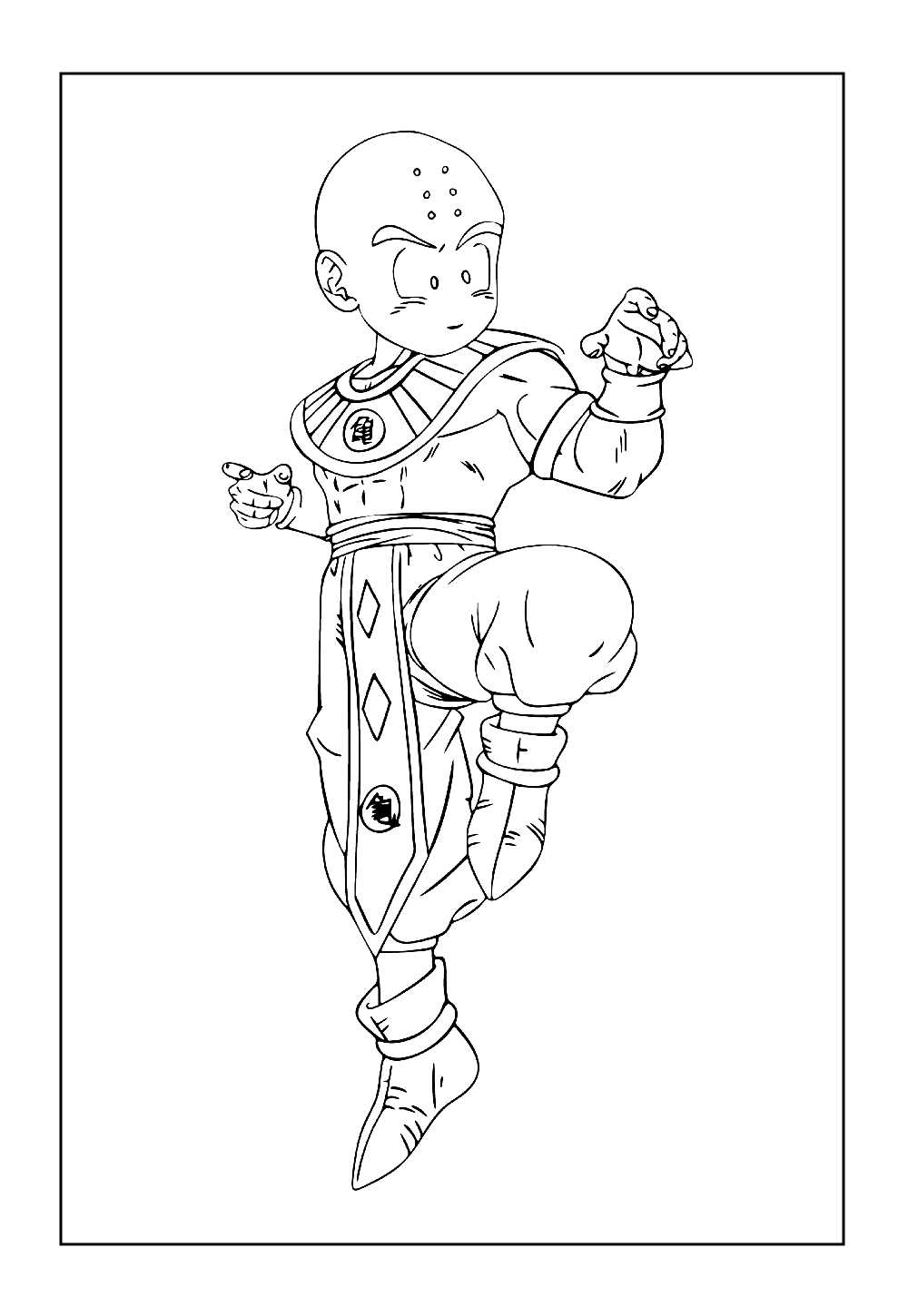 Desenhos de Kuririn para colorir - Dragon Ball Z