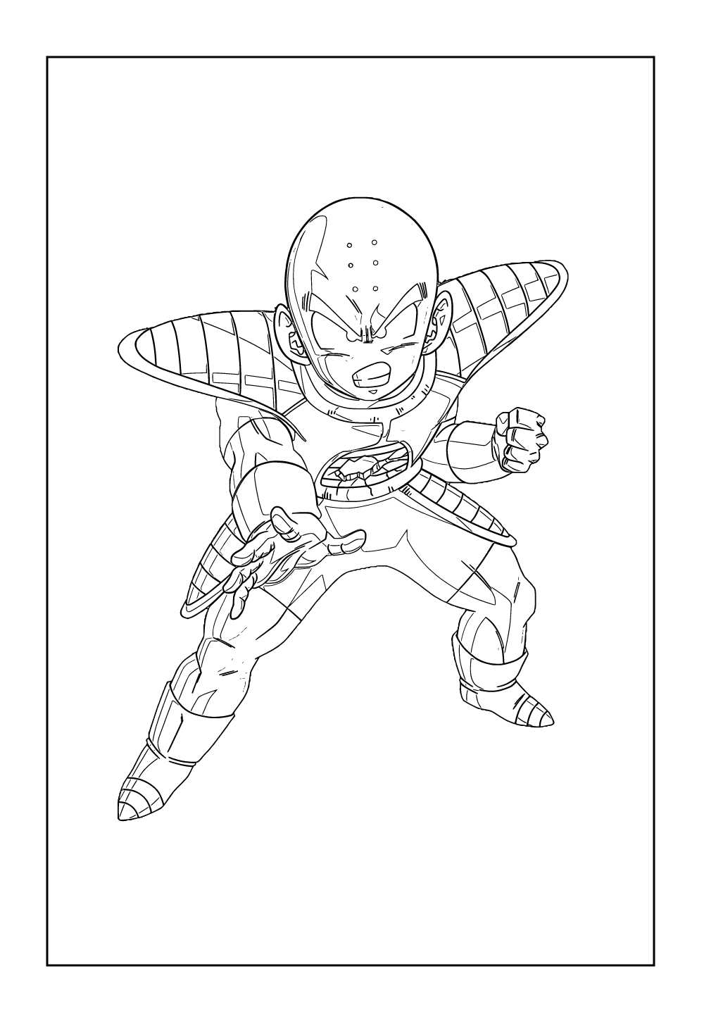 Desenho de Kuririn para colorir e pintar