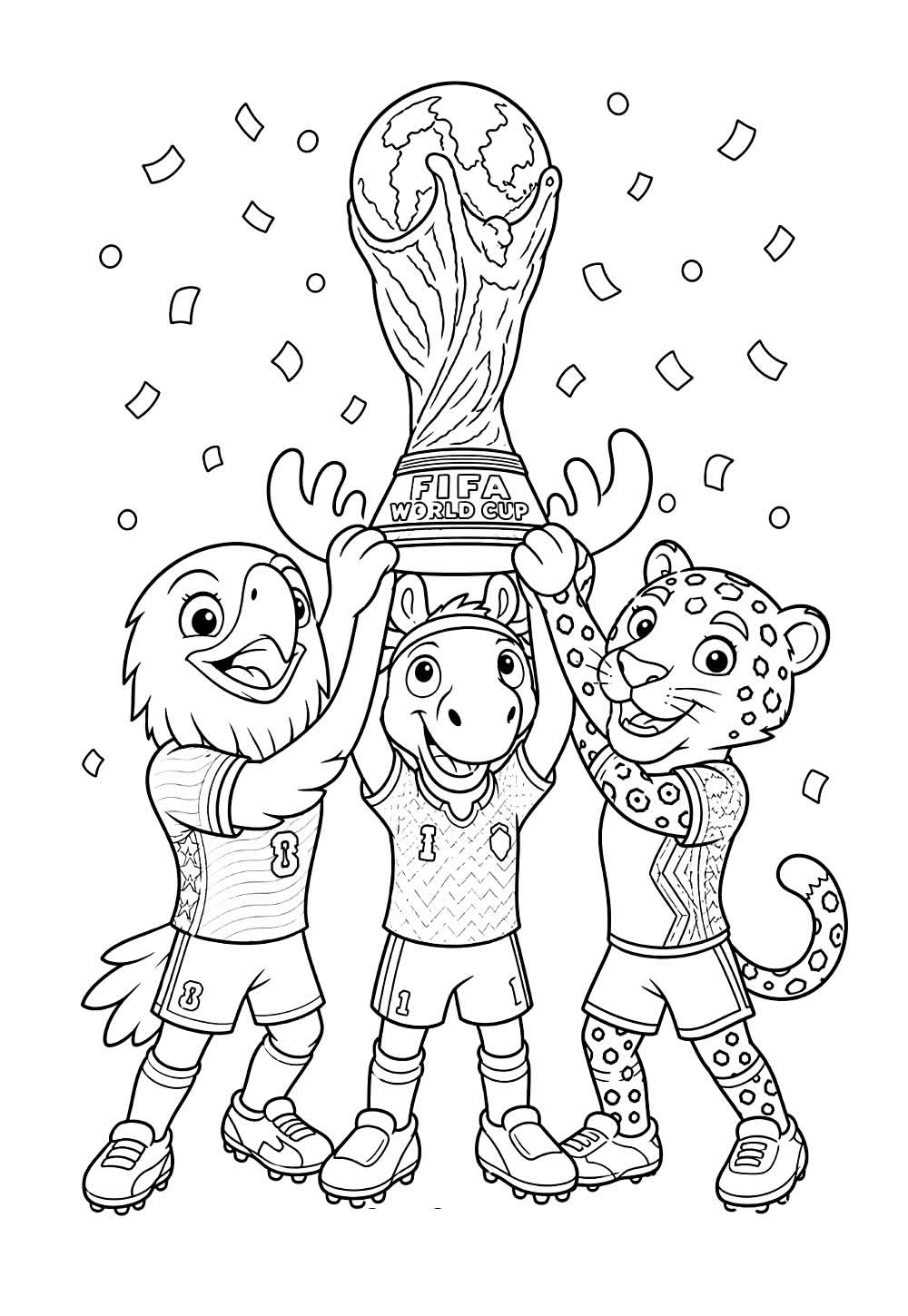 Desenho do Mascote da Copa do Mundo para colorir