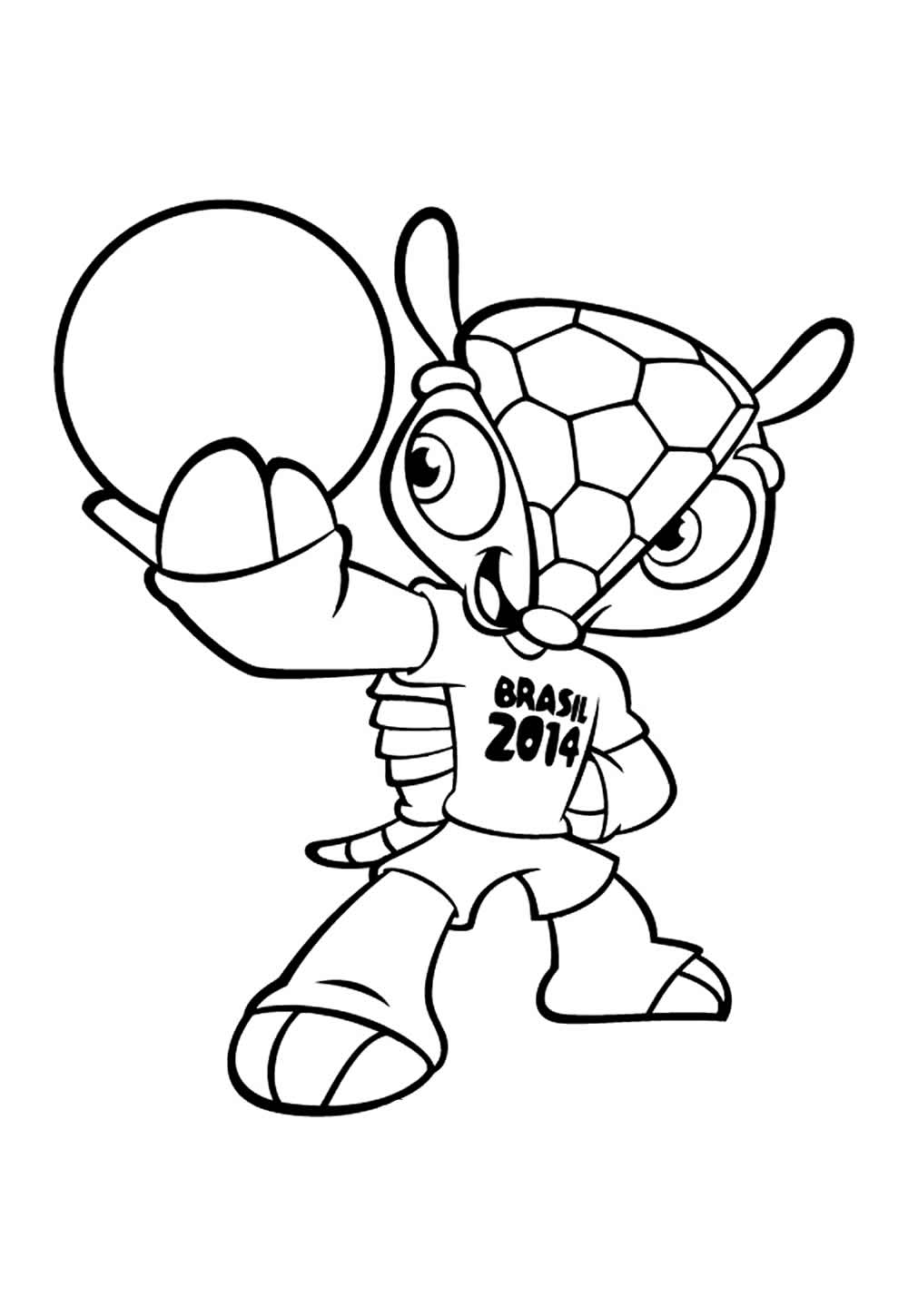 Mascote da Copa do Mundo para colorir