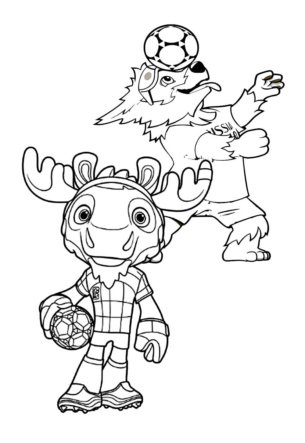 Desenho do Mascote da Copa do Mundo para colorir