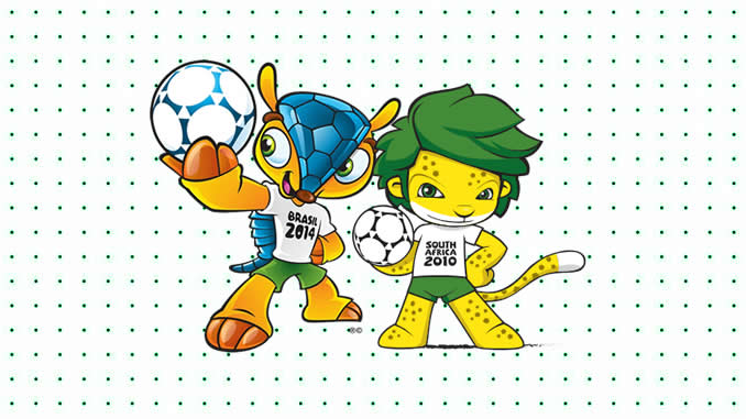 Desenhos dos Mascotes da Copa do Mundo para colorir