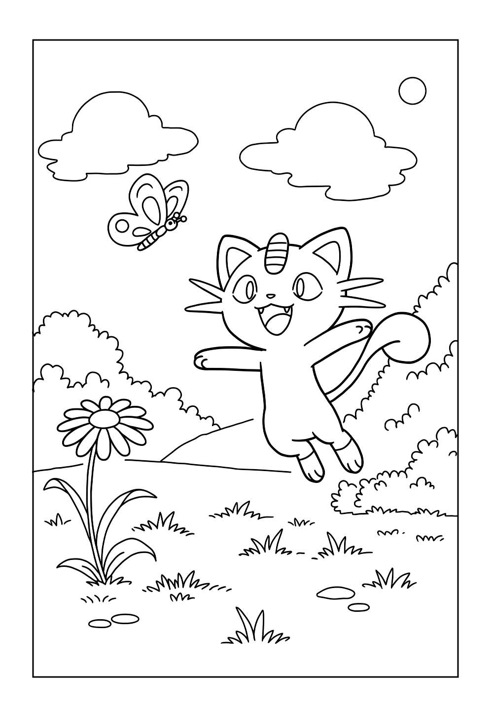 Desenho de Meowth para colorir (Pokémon)