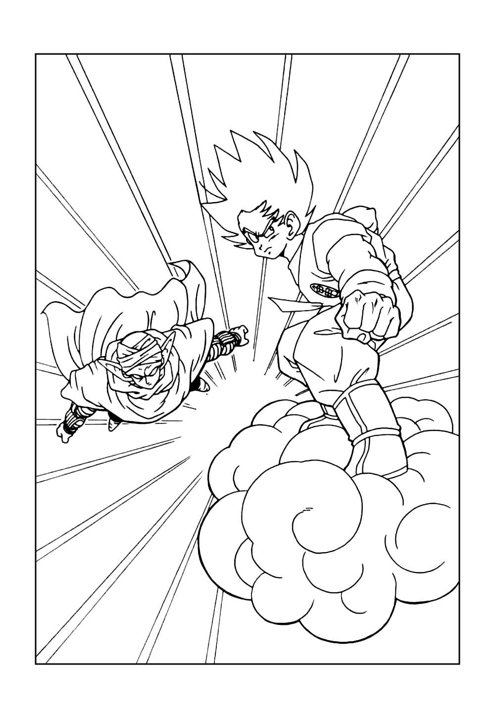 Desenho do Piccolo e Goku - Dragon Ball Z