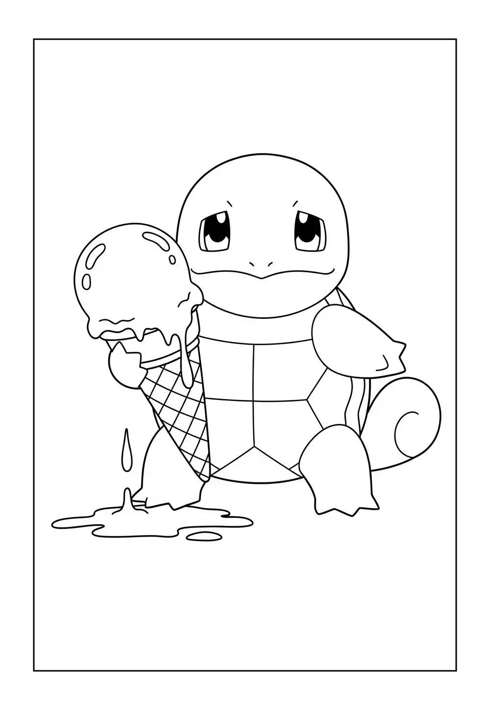 Desenho de Squirtle para pintar - Pokémon