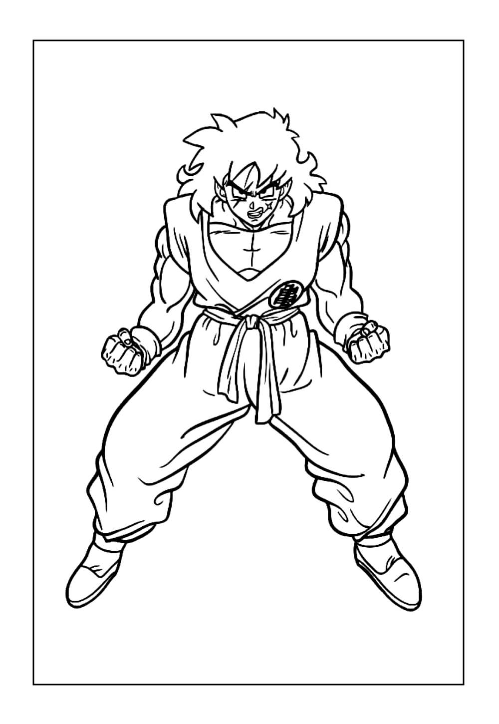 Desenho de Yamcha para pintar - Dragon Ball Z