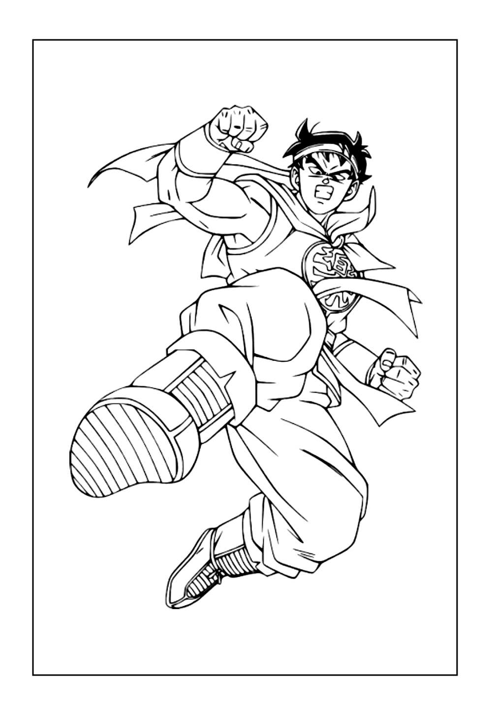 Desenho de Yamcha para colorir - Dragon Ball Z