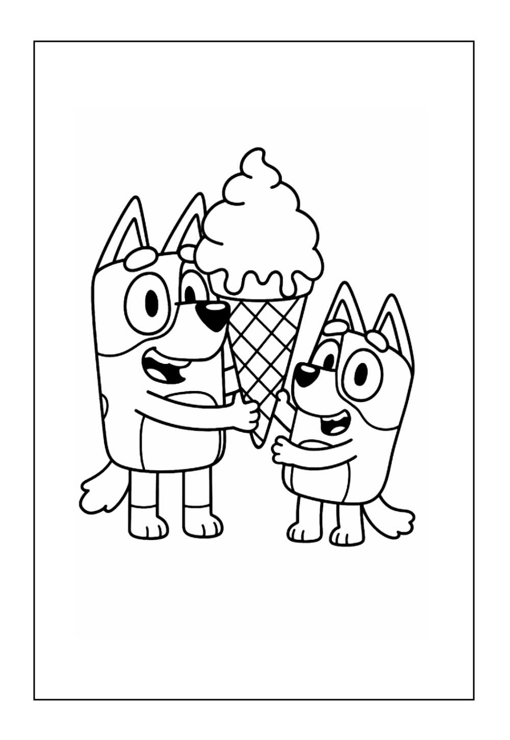 Bluey para colorir e pintar