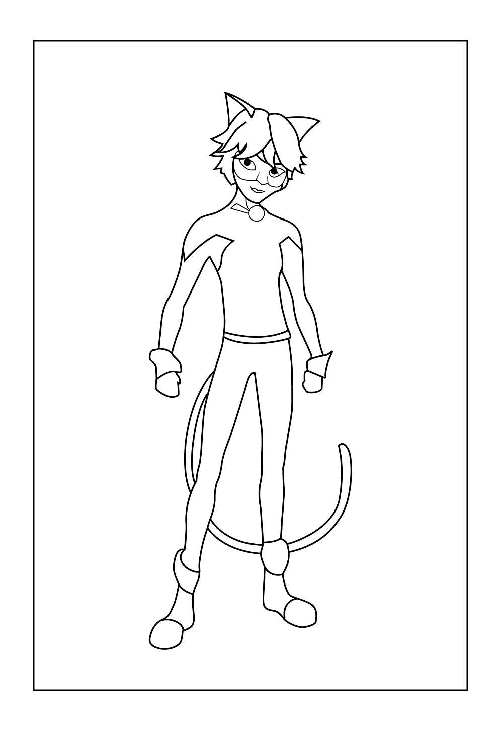 Desenho de Cat Noir para pintar