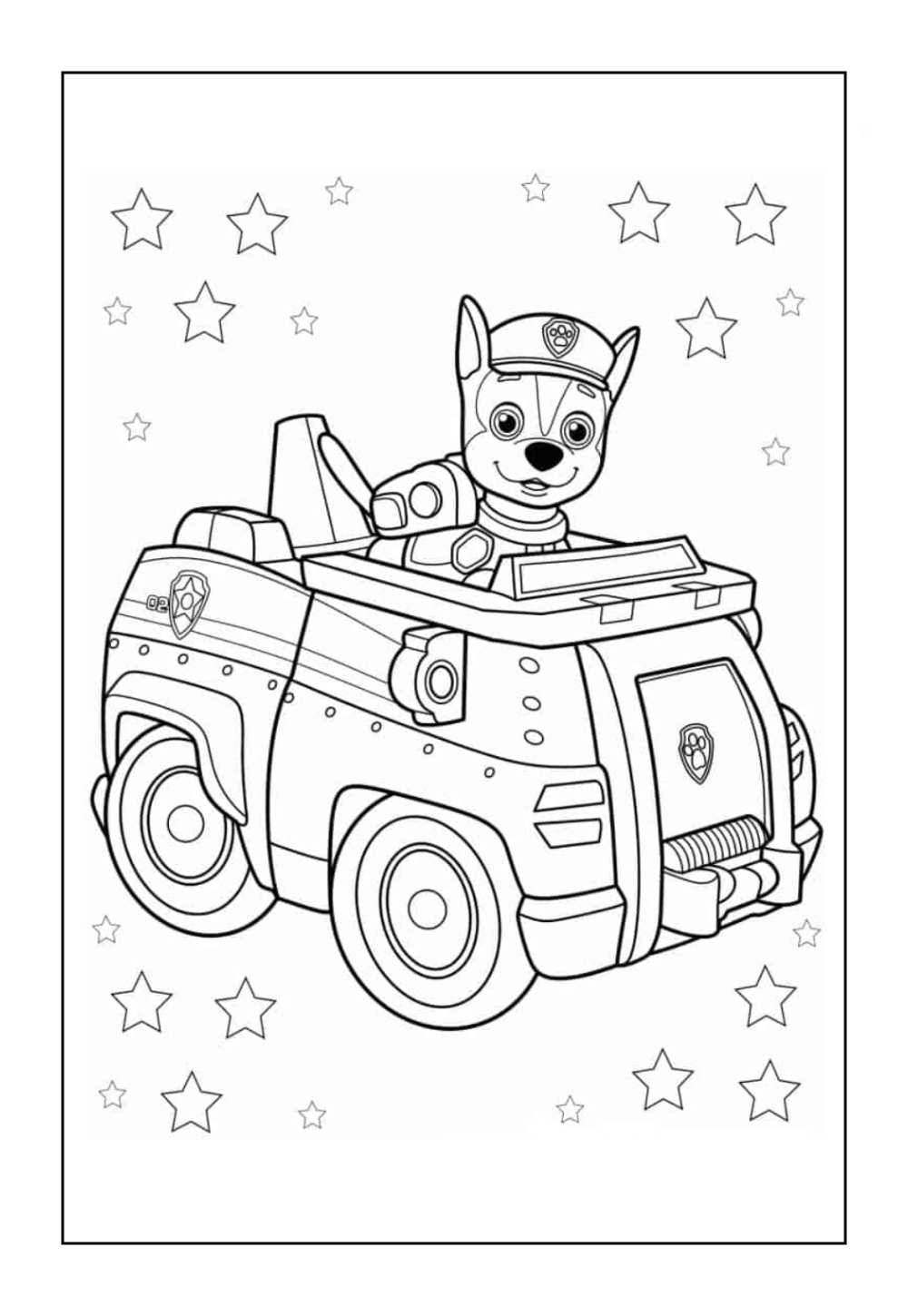 Desenho do Chase da Patrulha Canina para colorir