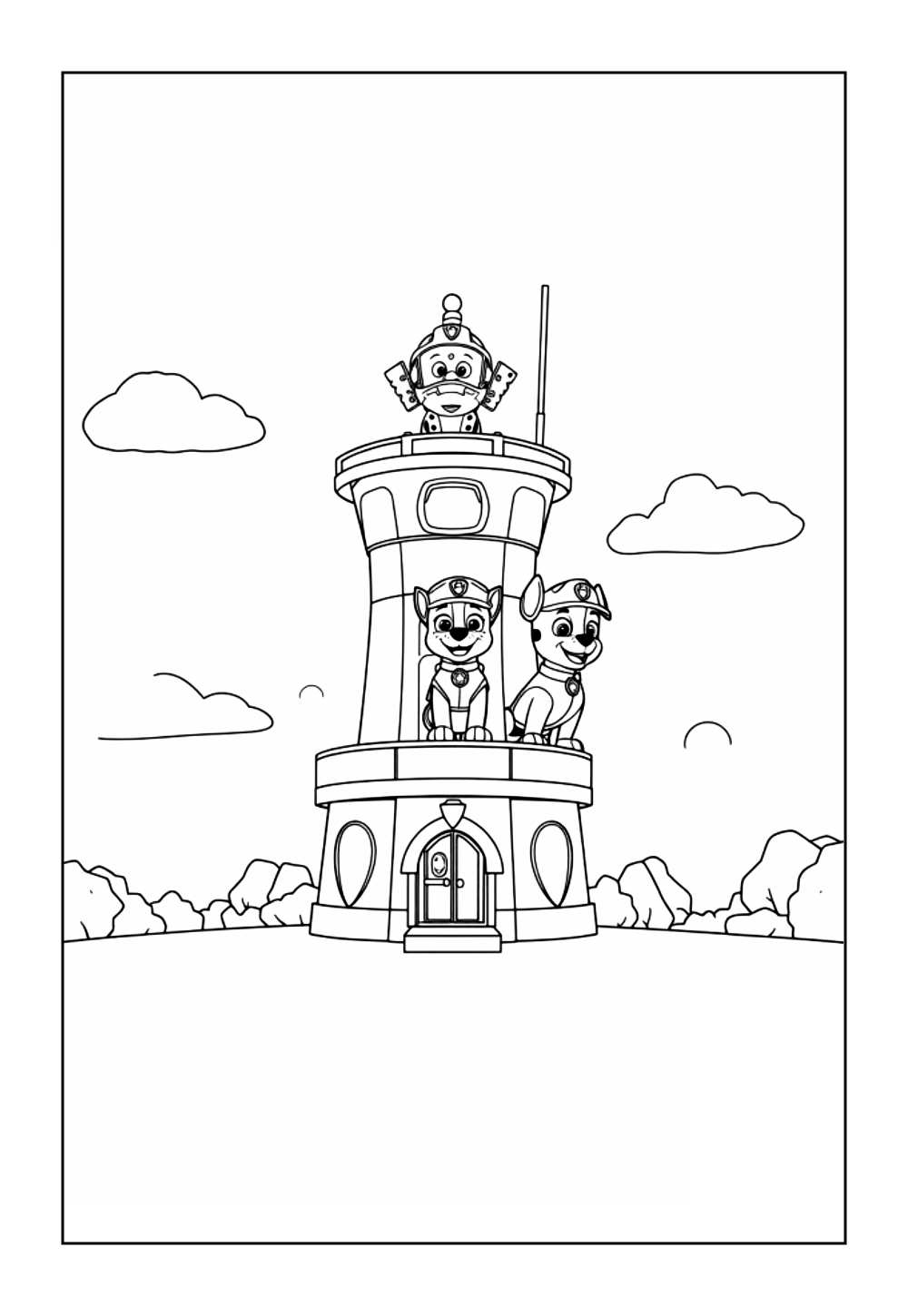 Desenho do Chase para colorir e pintar