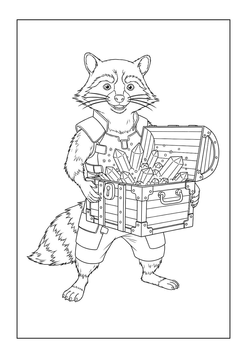 Desenho do Rocket Raccoon para colorir