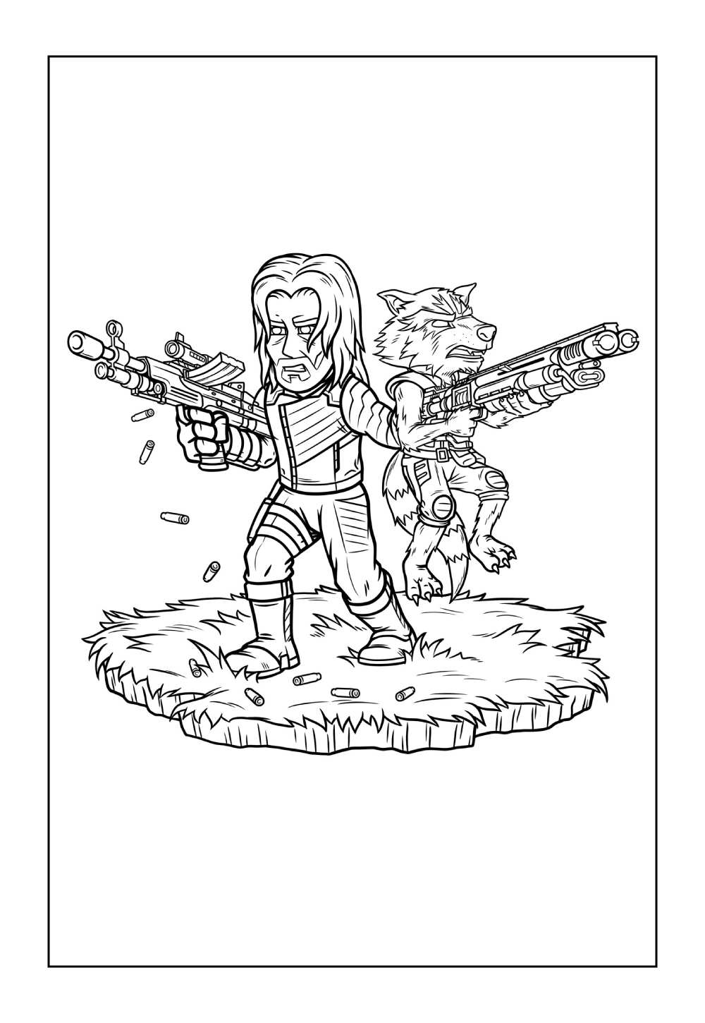 Desenho do Rocket Raccoon para colorir