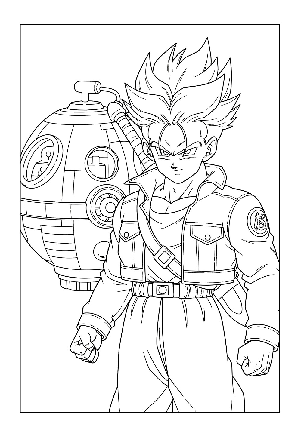 Desenho do Trunks para colorir - Anime