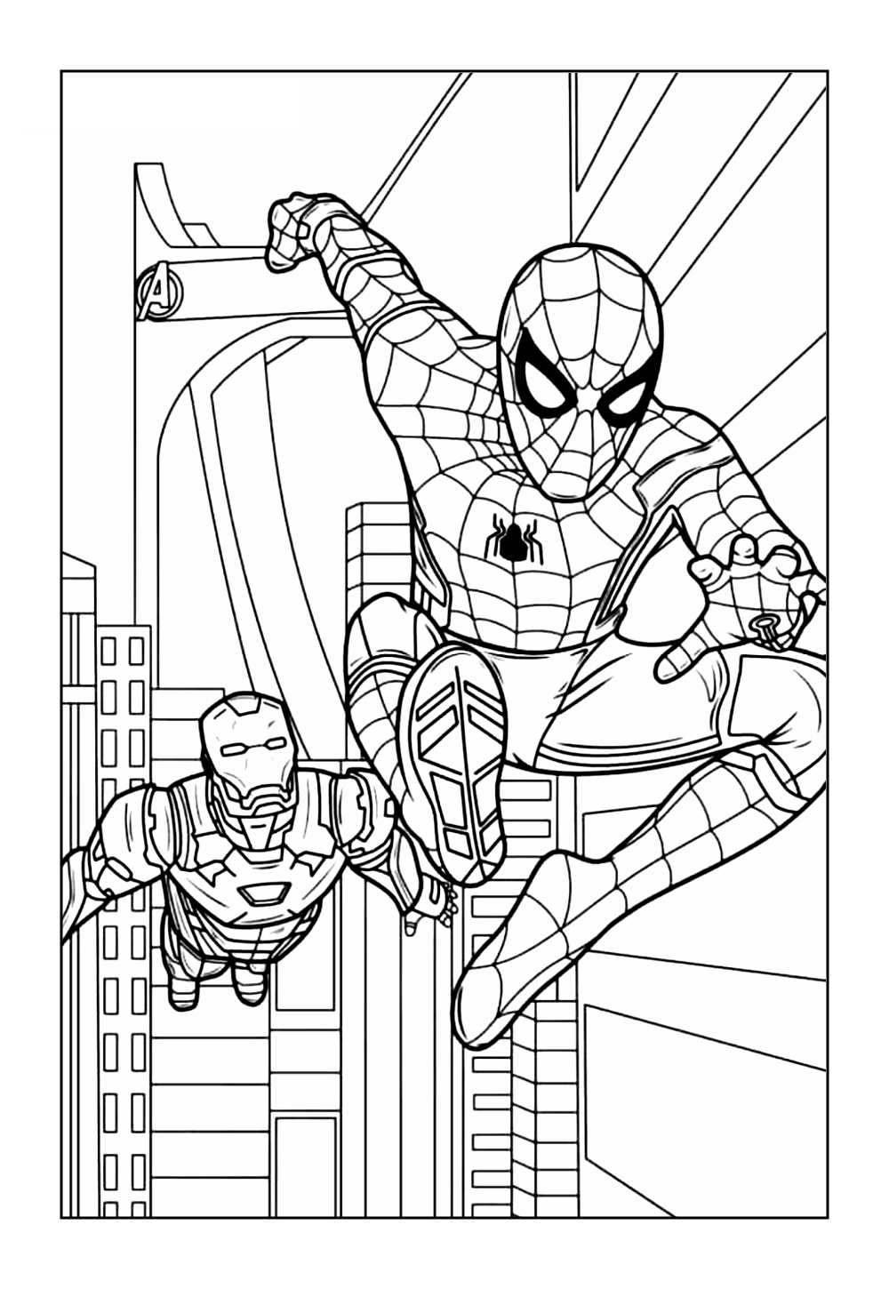 Desenho dos Vingadores para colorir