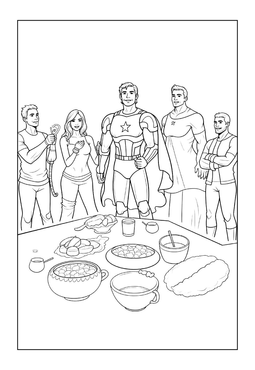 Desenho dos Avengers para colorir