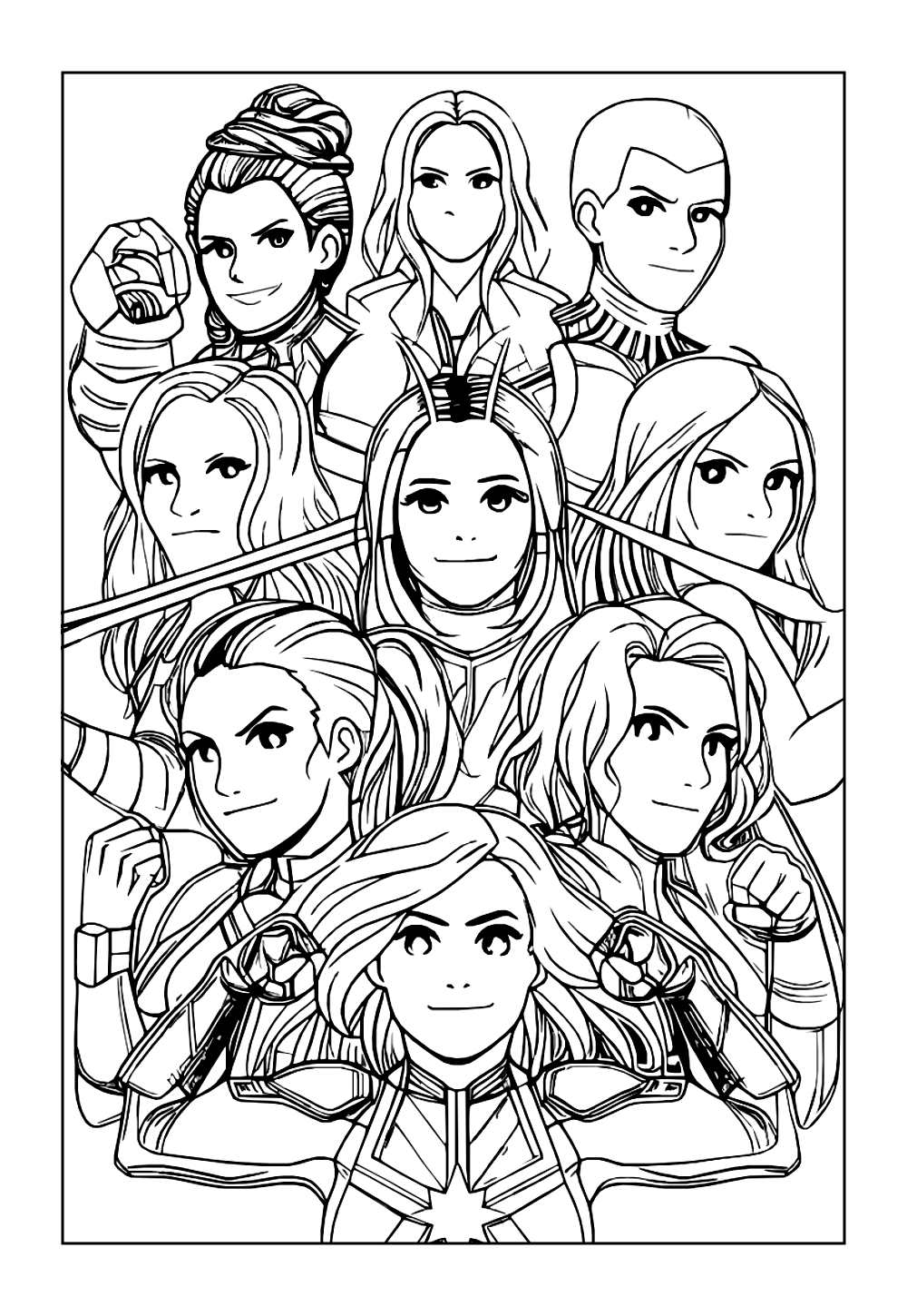 Desenho dos Avengers para pintar