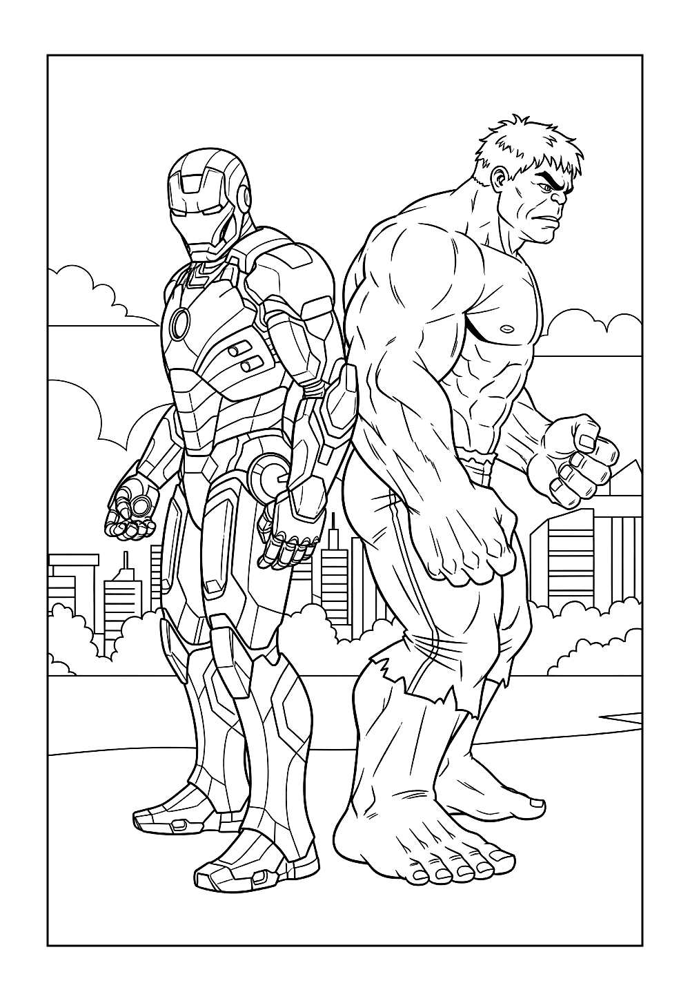 Desenho dos Vingadores para colorir