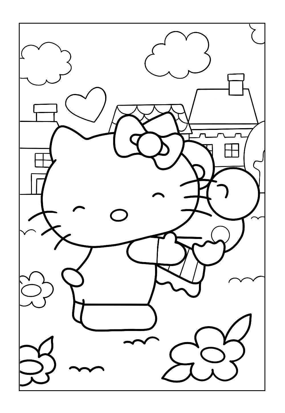 Keroppi para colorir - Hello Kitty