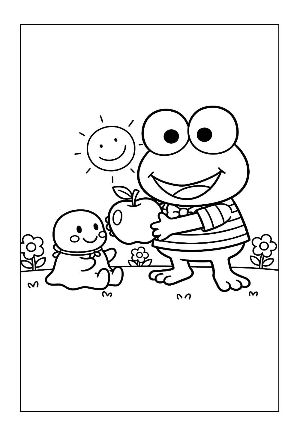 Desenho de Keroppi para pintar