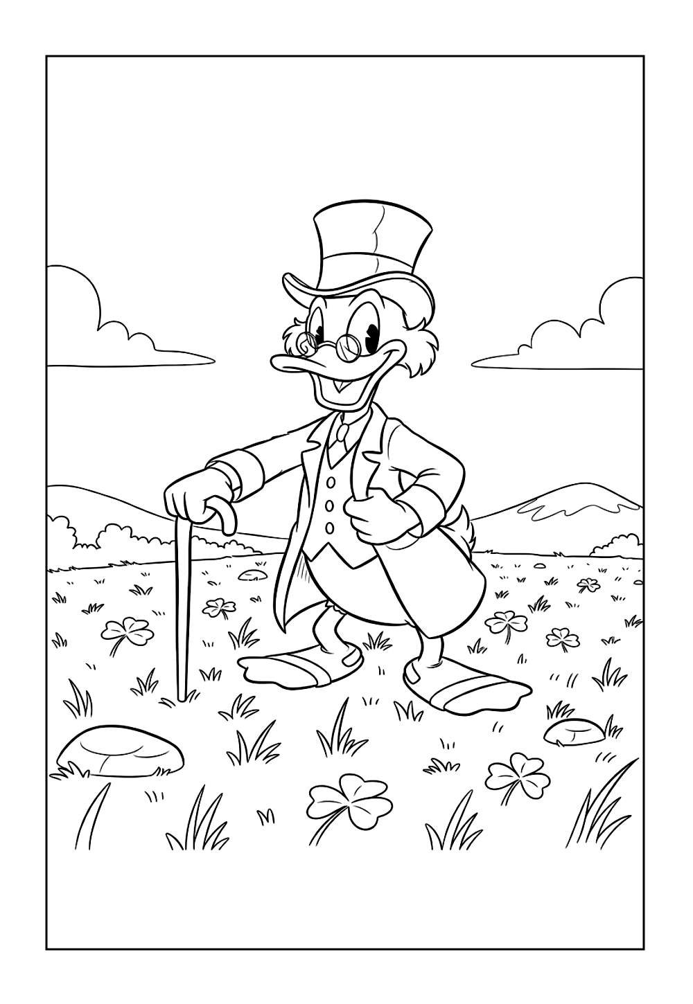 Desenho de Tio Patinhas para Pintar