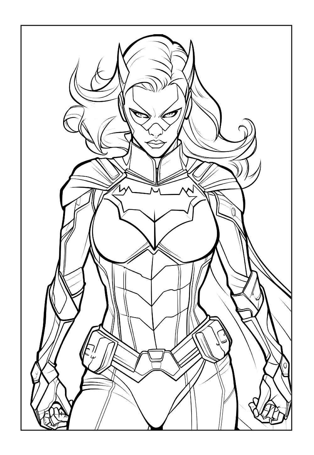 Desenho da Batgirl para colorir