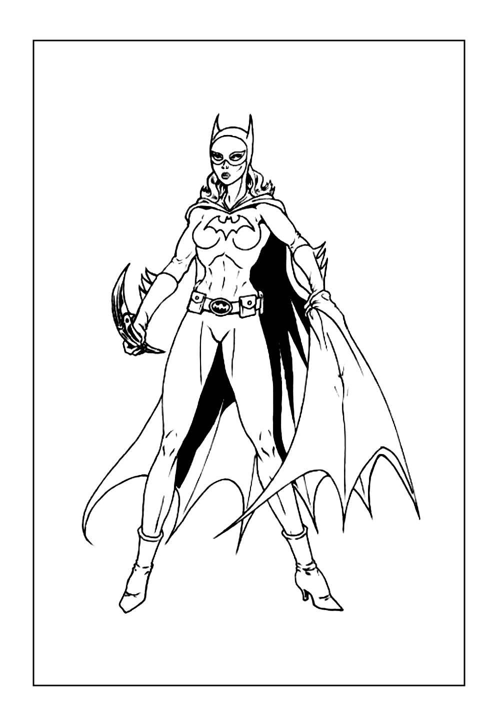Desenho da Batgirl para colorir e pintar