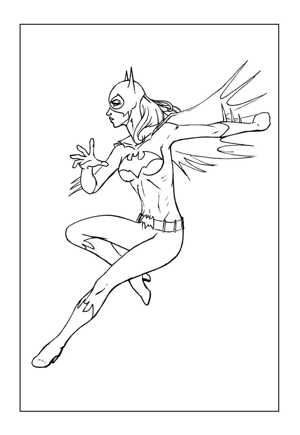 Desenho da Batgirl para pintar