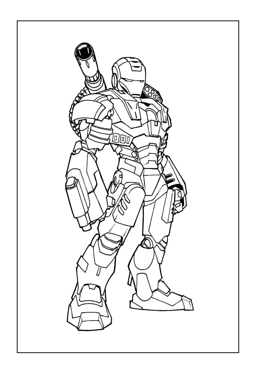 Desenho da Máquina de Combate do Homem de Ferro para pintar