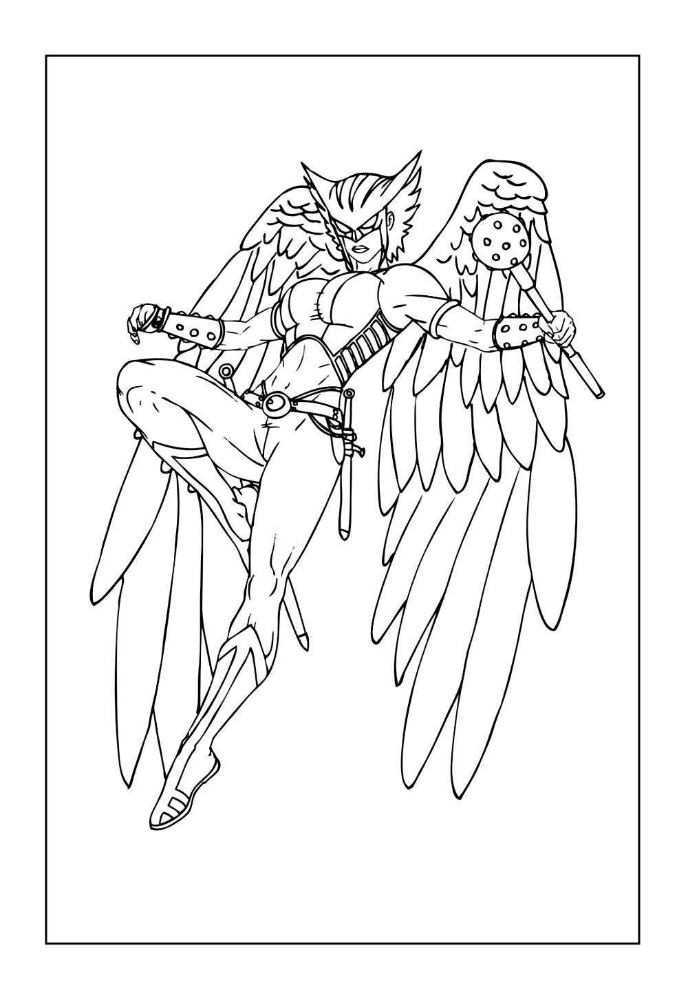 Desenhos da Mulher-Gavião para imprimir e colorir
