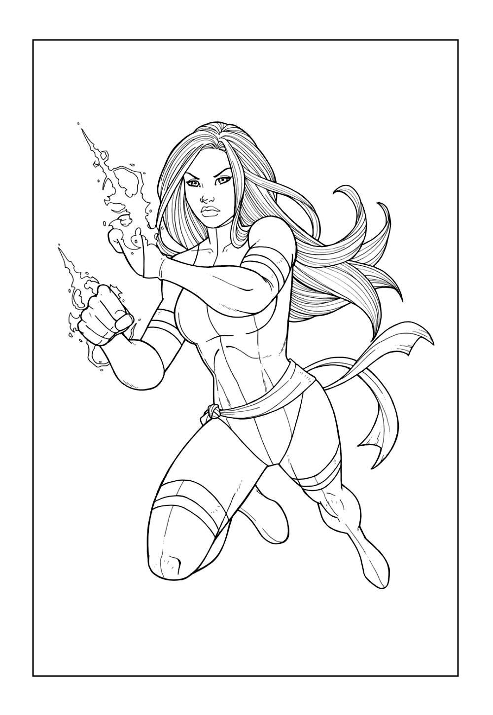 Desenho do X-Men para colorir - Psylocke
