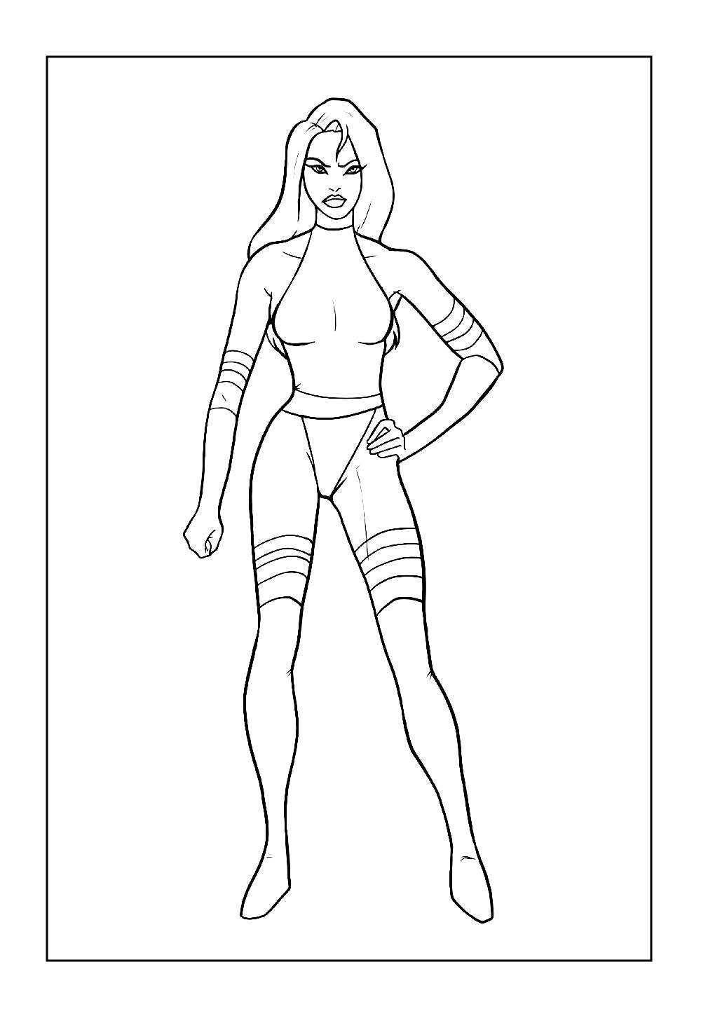Desenho da Psylocke para pintar